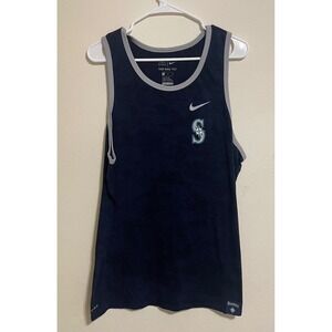 Nike Seattle Mariners Mens XL Dri-FIT Camo Tank Top Navy Blue MLB Baseball